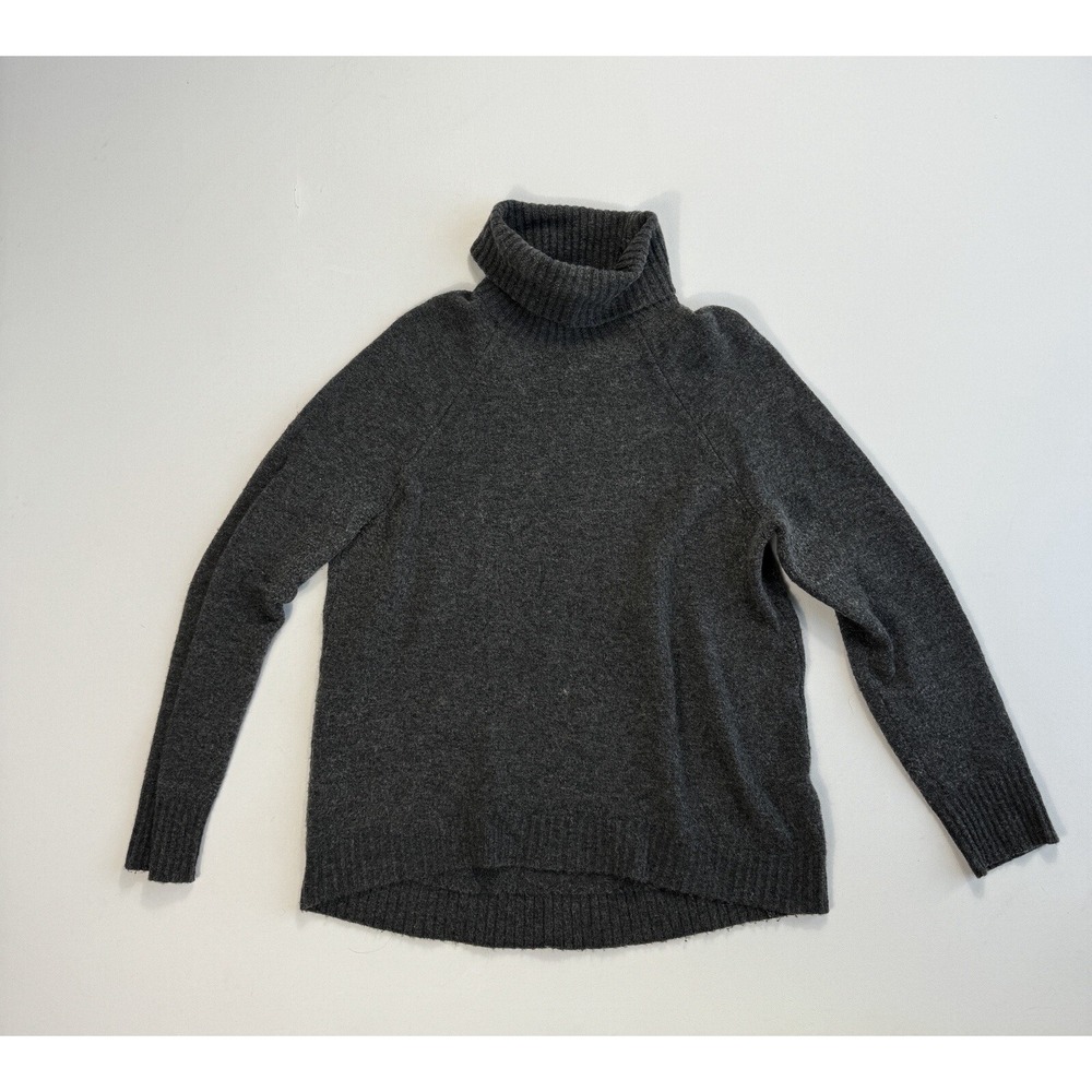 J Crew Womens Small Wool Alpaca Blend Turtleneck Sweater Gray Knit Pullover S